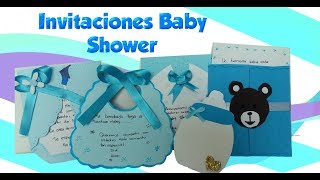 COMO HACER INVITACIONES PARA BABY SHOWER 🧒NIÑO [upl. by Arabel]