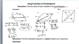 72 Properties of Parallelograms [upl. by Ahsiya]