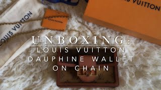 UNBOXING LOUIS VUITTON Dauphine Chain Wallet [upl. by Ainaled16]