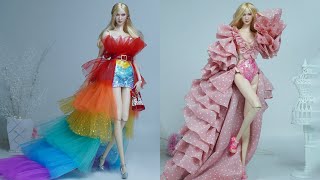 10 DIY Ideas for Your Barbies to Look Like Rosé BLACKPINK  Gorgeous DIY Barbie Doll Dresses [upl. by Ateinotna]