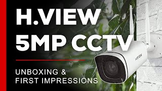 Colour Night Vision CCTV  HView 5MP Camera Unboxing [upl. by Ijnek]