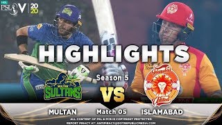 Multan Sultans vs Islamabad United  Full Match Highlights  Match 5  22 Feb 2020  HBL PSL 2020 [upl. by Jessey]