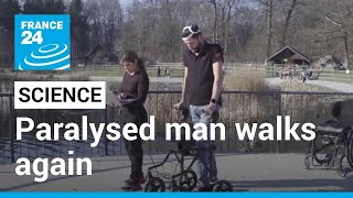 Paralysed man walks again thanks to thoughtcontrolled implants • FRANCE 24 English [upl. by Emsmus]