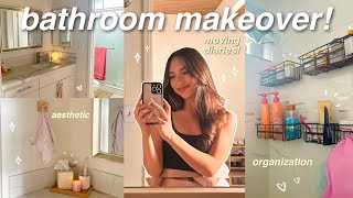 BATHROOM MAKEOVER 🛀🏼 🫧 organizing decorating cleaning self care products etc aesthetic [upl. by Aristotle]