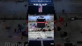 Timelapse Building the 2024 Olympic Trials swimming pool inside a football stadium [upl. by Ymmat959]