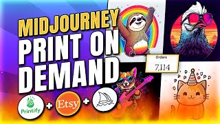 💰PASSIVE INCOME Midjourney Printify amp Etsy FULL Beginner Print on Demand Tutorial [upl. by Abra]