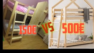 FABRIQUER UN LIT CABANE SUPERPOSE POUR 150E  DIY BUILD BUNK BED FOR 150E [upl. by Mulac978]