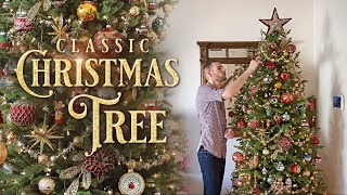 Christmas Tree Decorating  Classic Traditional Family Christmas Tree  Decorate With Me  Tutorial [upl. by Milde]