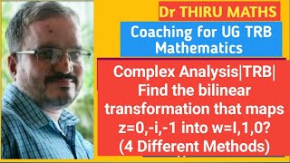 Complex AnalysisFind the bilinear transformation that maps point z0i1 into wi10 UG TRB [upl. by Krusche]