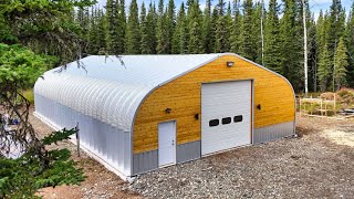 DIY Shiplap Siding  Spray Foam Insulation  Painting the Quonset Hut Shop [upl. by Crowe]