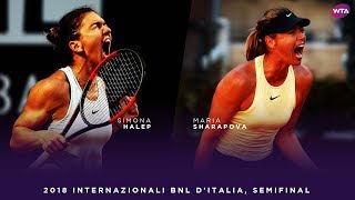 Simona Halep vs Maria Sharapova  2018 Internazionali BNL dItalia Semifinal  WTA Highlights [upl. by Veradia]