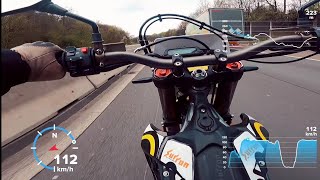 Riding SURRON Storm Bee on the highway GPS top speed and real electric motorcycle sound [upl. by Ahslek]