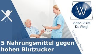 5 Nahrungsmittel gegen hohen Blutzucker  Blutzuckerspiegel bei Diabetes senken [upl. by Melquist]