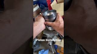 easily install piston using ring compressor car engine mechanic shorts [upl. by Bohman]