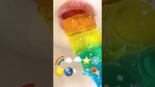 ASMR EMOJI FOOD 🌈🌩️🌨️⭐️❄️🌕🌎🌬️💦☄️ 이모지 먹방 sped up [upl. by Ebaj]