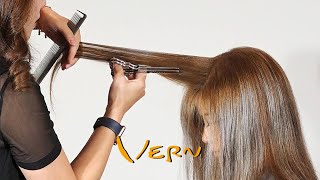 How to Cut Bob with Bangs  Nonlayered Haircut Tutorial – Vern Hairstyles 54 [upl. by Mildrid217]