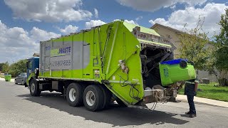 Metro Waste Systems Peterbilt 320 Dempster Route King II Rear Loader Garbage Truck [upl. by Worra]