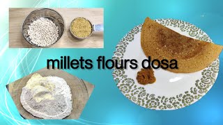 weight loss recipe millets flours dosa రాగి జొన్న సజ్జ శెనగ పిండి దోశ [upl. by Chaves]