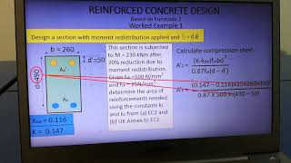 16B Worked Example On Moment Redistribution [upl. by Mairhpe]