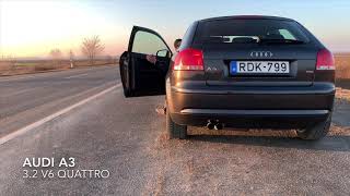 AUDI A3 32 V6 QUATTRO DSG MAGNAFLOW MUFFLER [upl. by Nagy942]