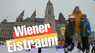 Ice Skating in Vienna  Wiener Eistraum  Rathaus 2021 [upl. by Dre949]