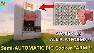 EASY Food Farm in Minecraft  Automatic Pig Farm Minecraft  Pig Cooker Minecraft tutorial [upl. by Yelrahs37]