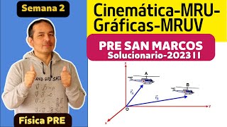 Solucionario Pre San Marcos Cinemática MRUgráficas  semana 2 [upl. by Livi933]