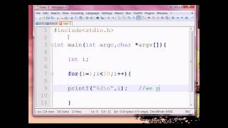 tutorial for loop demo program in C using cygwin gcc compiler [upl. by Pam]