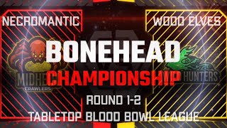 Wood Elves vs Necromantic Bonehead Championship  Round 1 Match 2 Tabletop Blood Bowl [upl. by Goldman]