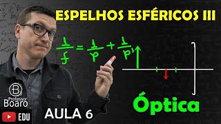 ESPELHOS ESFÉRICOS III  ESTUDO ANALÍTICO  ÓPTICA  TEORIA  EXERCÍCIOS  AULA 6 [upl. by Jannery]