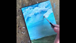 Acrylic Painting Tutorial  Learn how to Paint a Peaceful Day with me  ASMR [upl. by Soraya]