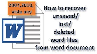 How to recover unsaved  lost  deleted word file from Microsoft word [upl. by Rafaj]