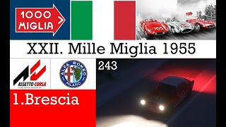 Mille Miglia 55  Stage 1Brescia f  Alfa Romeo Giulietta Sprint  TvCam [upl. by Gnat]