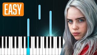 Billie Eilish  quotOcean Eyesquot 100 EASY PIANO TUTORIAL [upl. by Nyrhtak]