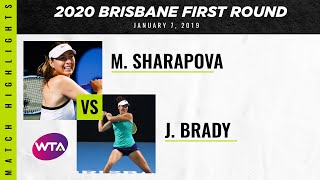 Maria Sharapova vs Jennifer Brady  2020 Brisbane International First Round  WTA Highlights [upl. by Nivi]