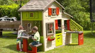 Smoby Kids Friends Play House Wendyhouse with Kitchen Picnic Area [upl. by Novaelc]