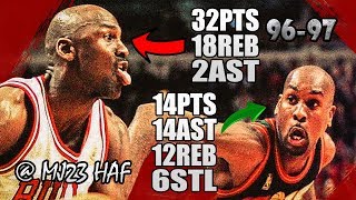 Michael Jordan vs Gary Payton Highlights vs Supersonics 19970318  46pts Total PHYSICAL BATTLE [upl. by Secor]