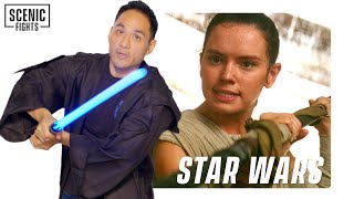 Lightsaber Combat Breakdown Kylo vs Rey  Scenic Fights  Star Wars  Episode VII [upl. by Krischer]