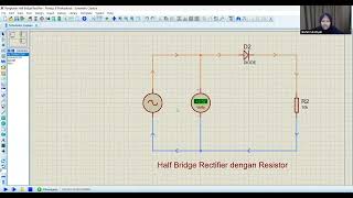 Prak Elektronika Modul 1  Simulasi Rangkaian Half Bridge Rectifier [upl. by Enyrhtac91]