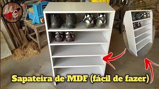 DIY  SAPATEIRA EM MDF EM APENAS 3 PASSOS  MDF reciclado [upl. by Magill]