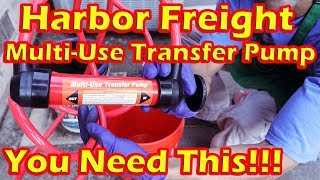 Harbor freight Multi Use Transfer Pump  The Best Transfer Pump For Differential FLUID CHANGE [upl. by Nimaynib]