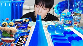 ASMR MUKBANG  직접 만든 갤럭시 꿀젤리 블루 디저트 아이스크림 먹방 amp 레시피 DESSERT GALAXY HONEY JELLY CANDY [upl. by Safir94]