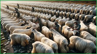 Cashmere Goat Wool Processing in Factory  Goat Hair Harvest [upl. by Delahk]