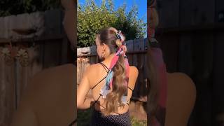 Hair scarf tutorial🎀🪽 diyhairstyle easyhairstyle hairstyles hair cutehairstyles explore [upl. by Navonod887]