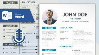 How to Create a Simple and Professional Resume in Microsoft Word  CV Design Tutorial With Vocal [upl. by Etteve]