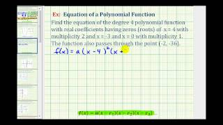 Ex 2 Find a Polynomial Function Given the Zeros or Roots with Multiplicity and a Point [upl. by Jallier287]