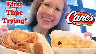 TRYING RAISING CANES FOR THE FIRST TIME Fast Food Mukbang [upl. by Aiket]