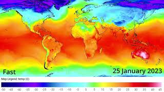 World Temperature Time Lapse Jan 2024 [upl. by Reviel]