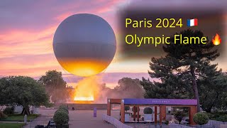 🔥 🇫🇷 La flamme Olympique au Jardin des Tuileries à Paris 2024 🔵🟡⚫️🟢🔴 [upl. by Curkell]