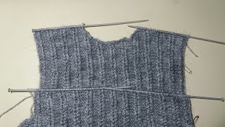 How to make round neck knitting tutorial for gents sweater [upl. by Neevan405]